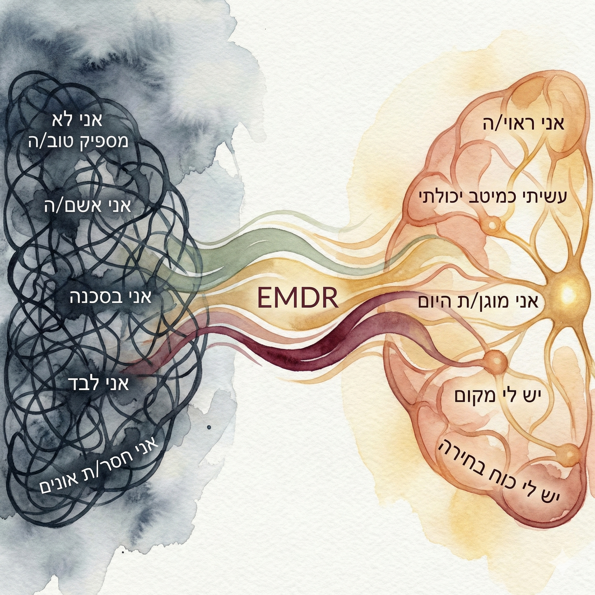 EMDR - מעבר מחשבות שליליות לחיוביות, טיפול ב-EMDR